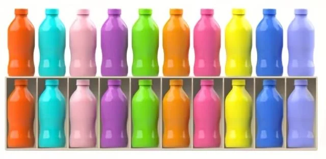 Les bouteilles de couleurs